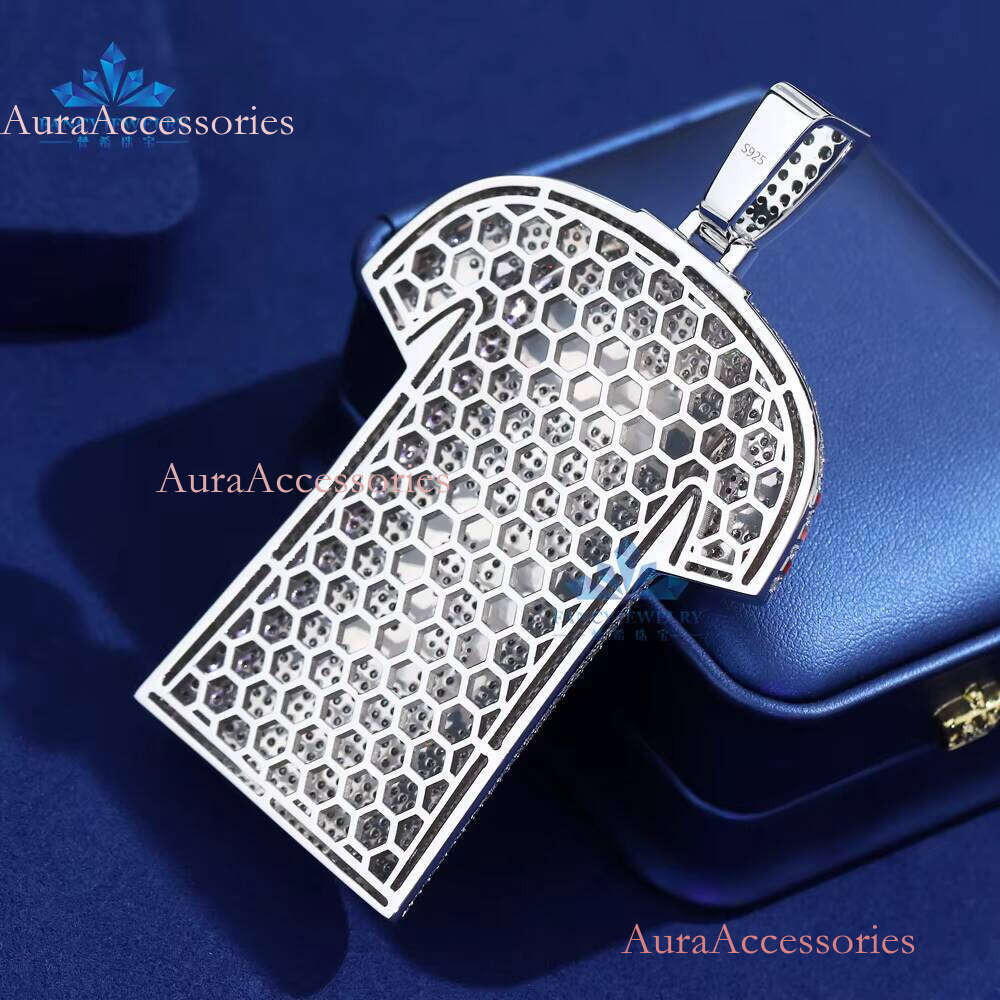 Custom Personality Sterling Sier Iced Out Moissanite Dia Jersey Number Letter Pendant for Men Gift Party