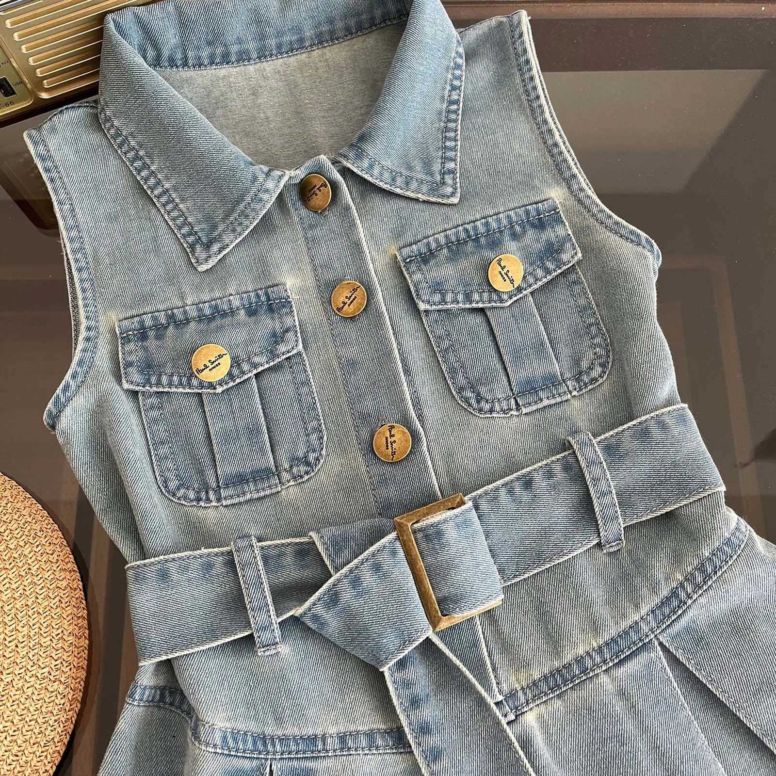 Girls Sleeveless Denim Dresses Summer Solid Color Children Casual Dress Kids Clothing 12months - 6 Years Jeans Dress X250528