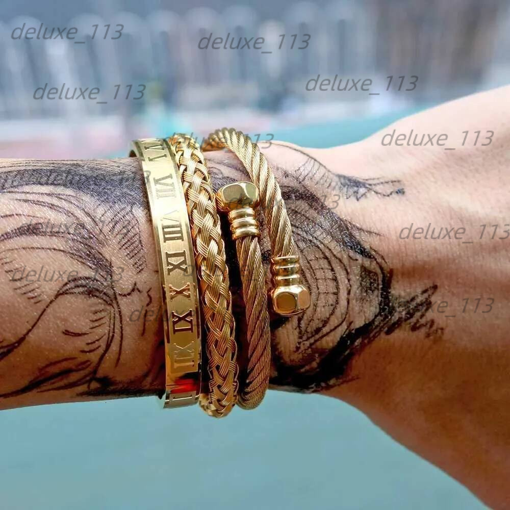 Bangle Top Quality Royal Crown Bracelets Bangles Fashion Stainless Steel Men Jewelry Do Not Fade Jewellery Sets Best Gift 240411
