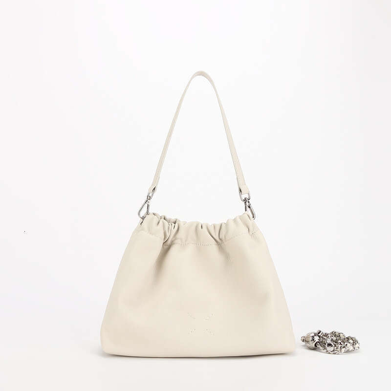 Niche Wrinkled Cloud Tote High-end Commuter Shoulder Bag First Layer Cowhide Crossbody Women's New Korean Style Underarm