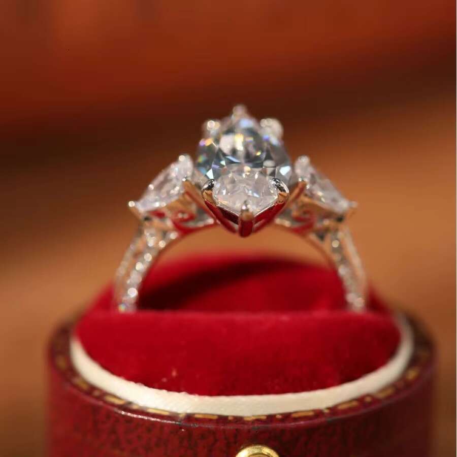 8 Adodo Wholesale Accessories Women Jewelry 5Carat Horse Eye Moissanite S925 Sterling Silver Marquis Cut Moissanite Ring