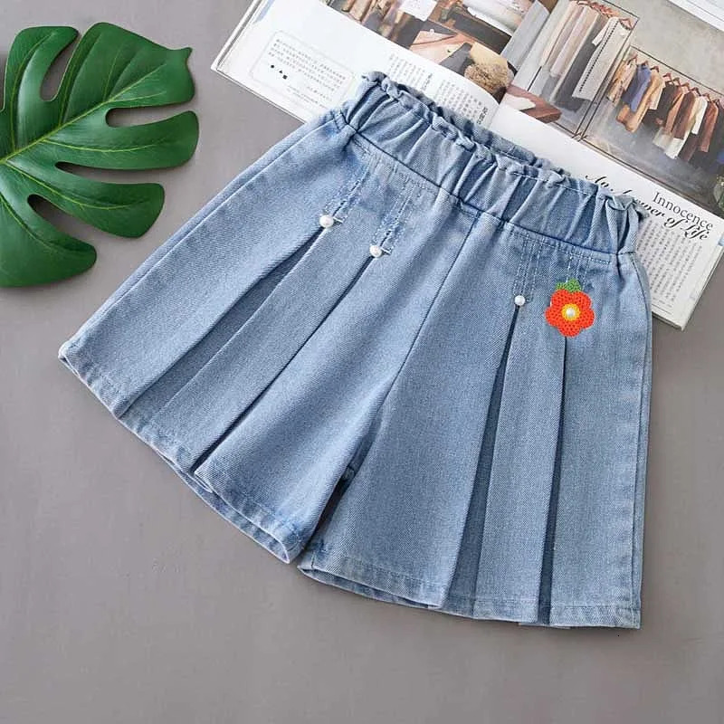 1PCS Girls Shorts Kids Denim Pants Casual Jeans Children Cartoon Printed Clothing Teenagers Short Trousers Infant Gifts 250528