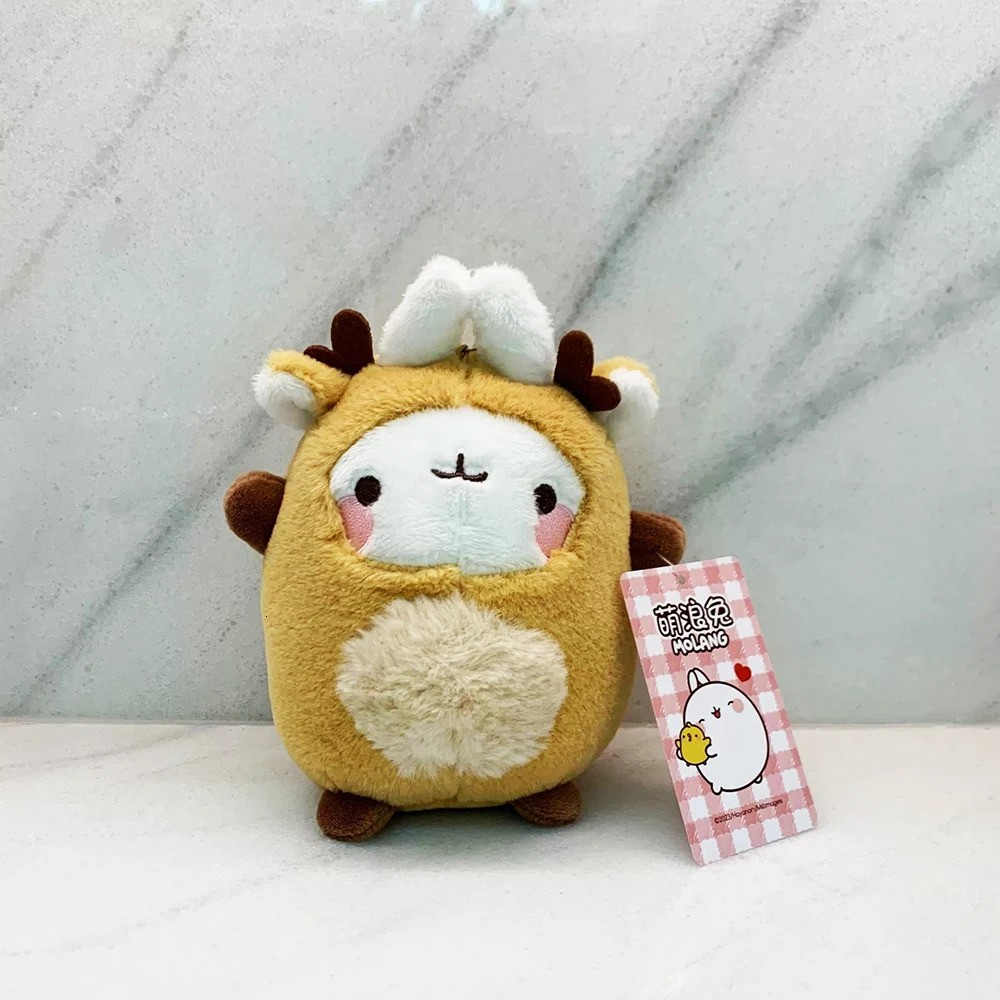 Genuine 11-14cm MOLANG Piu Plush Toy Pendant Cartoon Animal Rabbit Chick Cute Keychain Stuffed Doll for Child Christmas Gift 250528