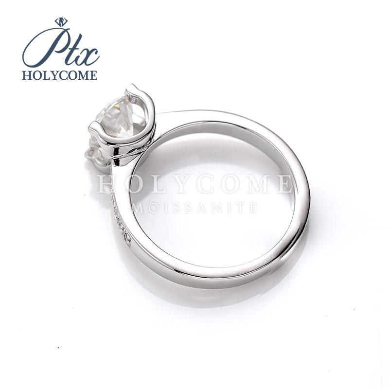 Wedding Rings for Women Micropaved Design 1CT VVS1 D Grade Diamond 925 Sterling Silver Rhodium Plated Woman Moissanite Ring