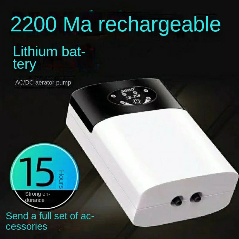 Mini Aquarium Air Pump Strong Endurance Dual Purpose Portable Fishing Mute Oxygen Pump Exhaust Stone Small Fish Tank Usb 250521