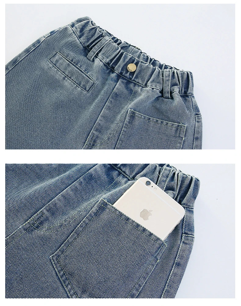 Kids Girls bellbottoms Arrival Children Casual Elastic Pants printing Slim Fit Girl Summer Jeans 250528