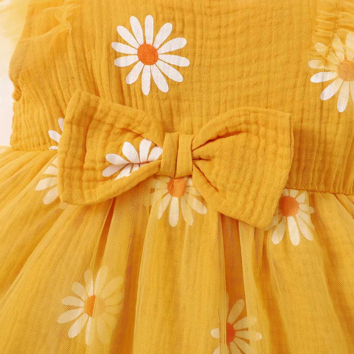 Toddler Girls Summer Dress Small Daisy Sleeveless Tulle Holiday Party Princess DressSuitable for Cute Girls Aged 1-5 Years X250528