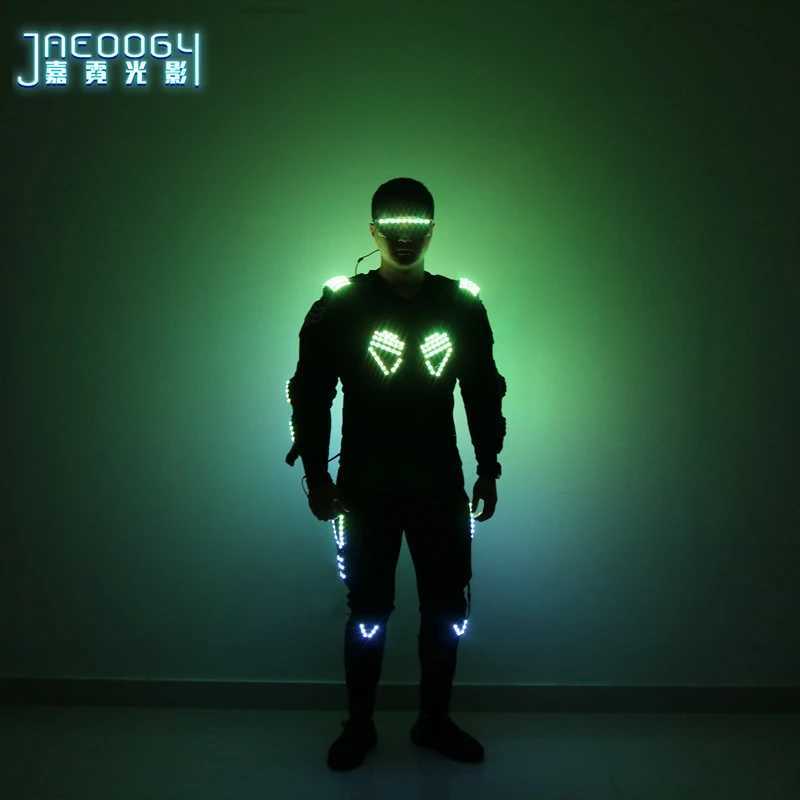LED Luminous Armor Light Up Jacket Glowing Costumes Dancing Performance Clothes DJ Stage Wear W250528