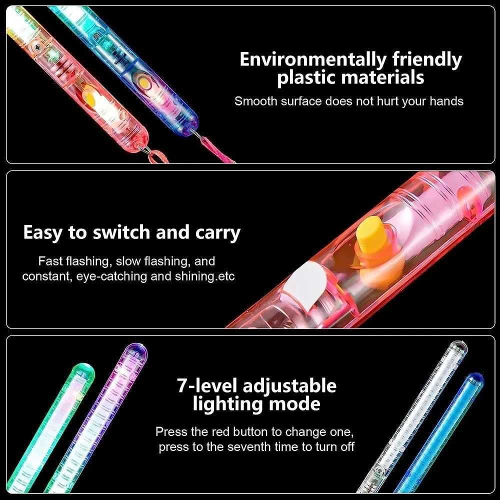 12/24/48Pcs Glow Fiber Wands Sticks LED Flashing Stick Light up Stick Colorful Fiber Optic Wands For Wedding Glow Party Favors W250528