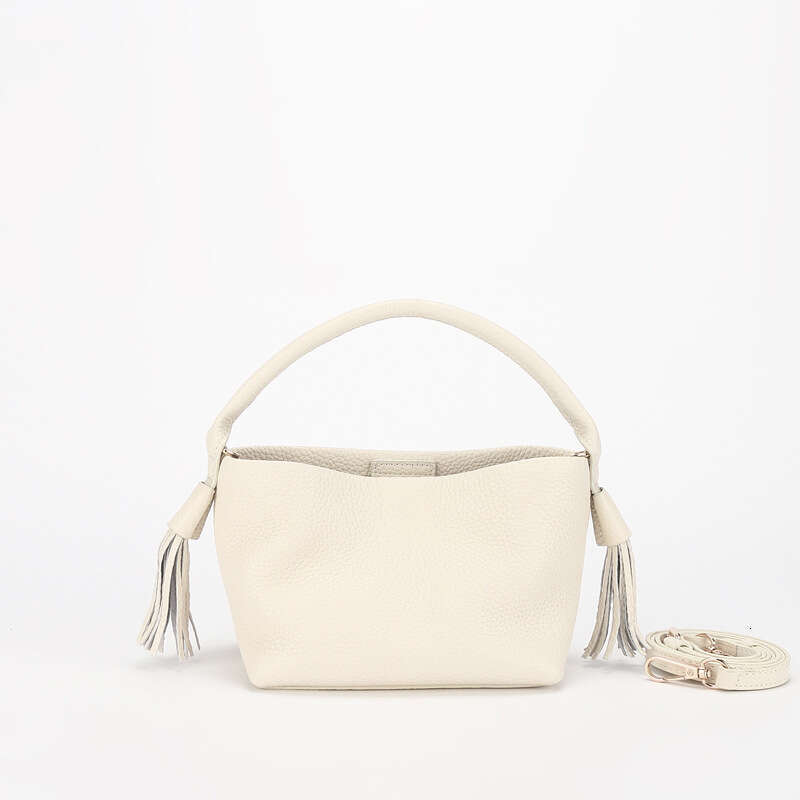 Autumn Winter New Fashion Tassel Basket for Women High-end Handbag Top Layer Cowhide Crossbody Shoulder Bag