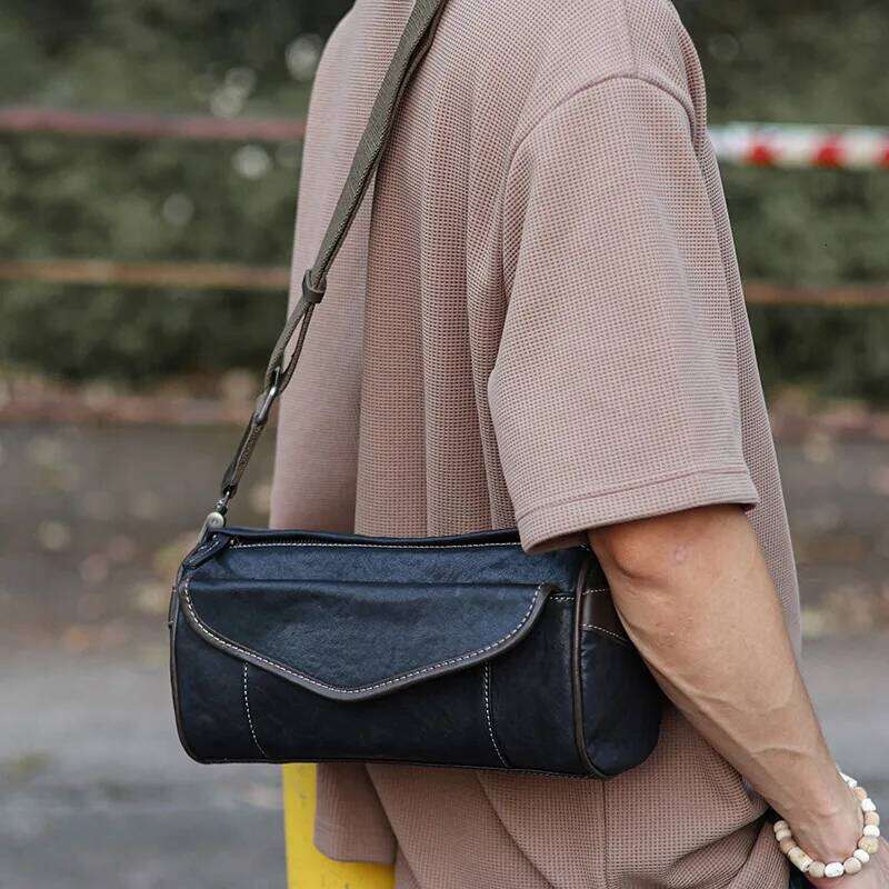 Designer Bag Wmnuo Brand Shoulder Men Korean Leather Genuine Cowhide Messenger Bags For Man Commuter Horizontal Pillow Sling Bag Male