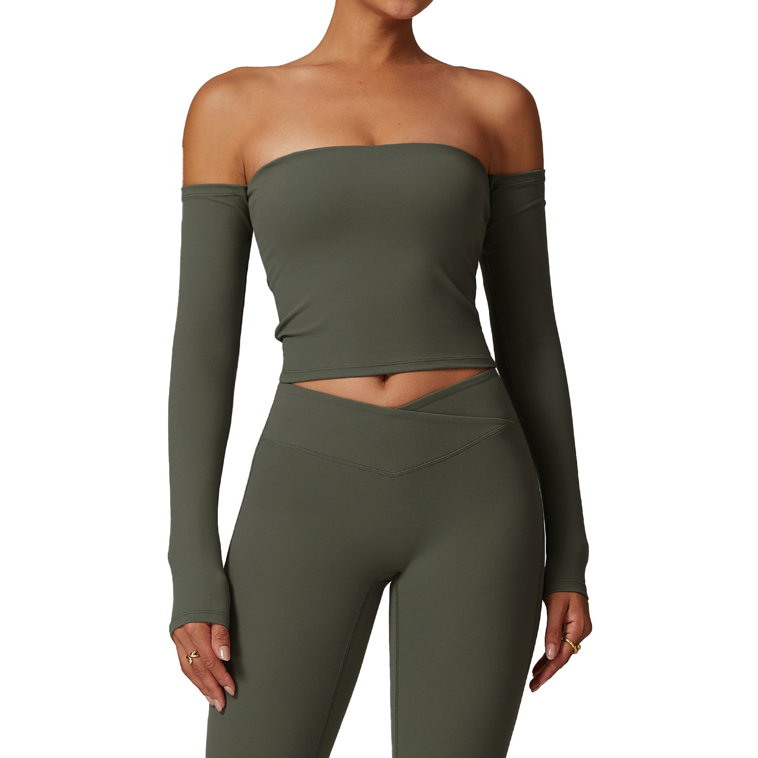 Yogawomen Sets Exchanges Long Sleeve Yoga Top For Women Brushed Tight Fitness Outerwear Sports Shirt Running 2 Piece Set Women Designer
