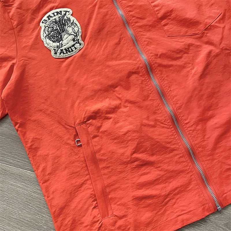 Fashionable Orange SAINT VANITY Tracksuit Set with Embroidery Rivets and Zipper for Active Lifestyle Trendsetters X250528