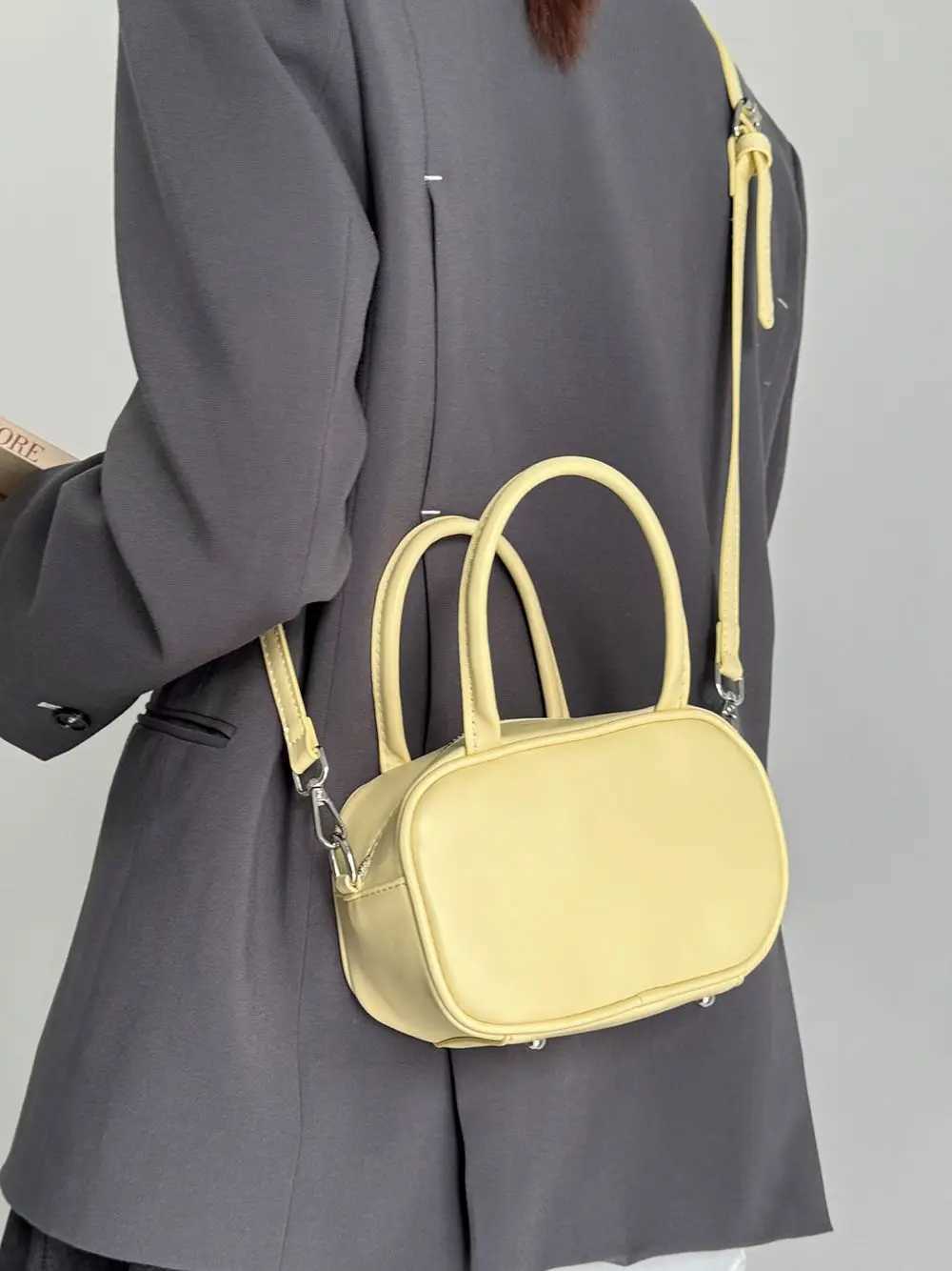 JIAERDI Retro Yellow Square Bag Women High Street Leather Casual Crossbody Bags Female Harajuku Vintage Y2k Hand Bag Purse 2024 Y250528