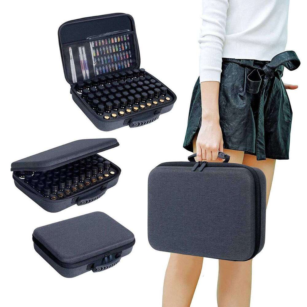 60 Slots box oil portable - with detachable sponge cosmetic storage bag travel essential