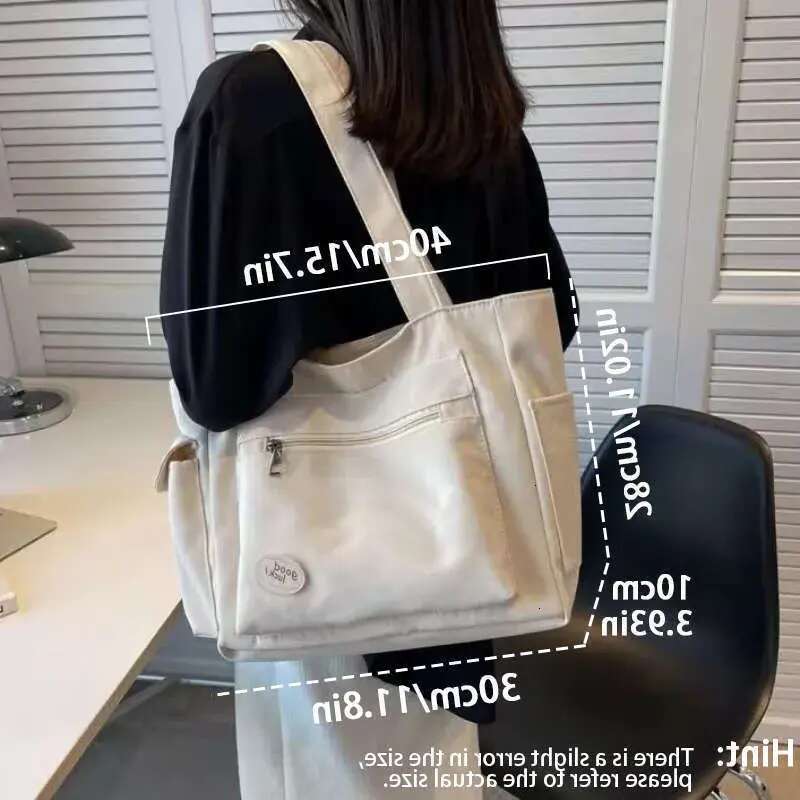 Women's Fashion Shoulder Class Large Capacity Student Tote 2023 New Canvas Commuter Handbag Women Bag