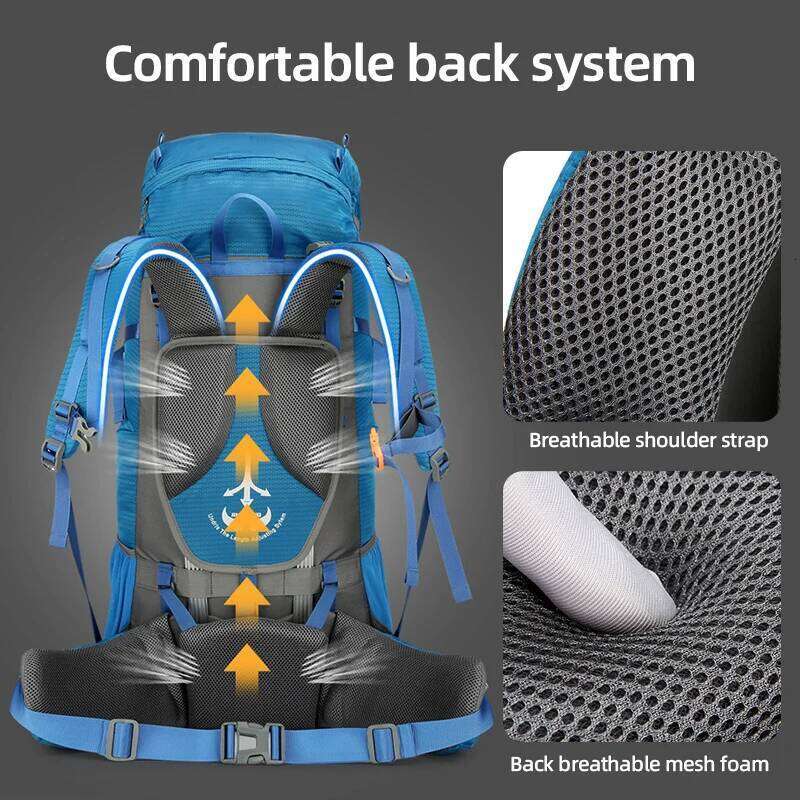 80L Travel Sports Climbing Backpack Large Capacity Outdoor Hiking Trekking Mountaineering Bag Shoes Compartment Camping Rucksack