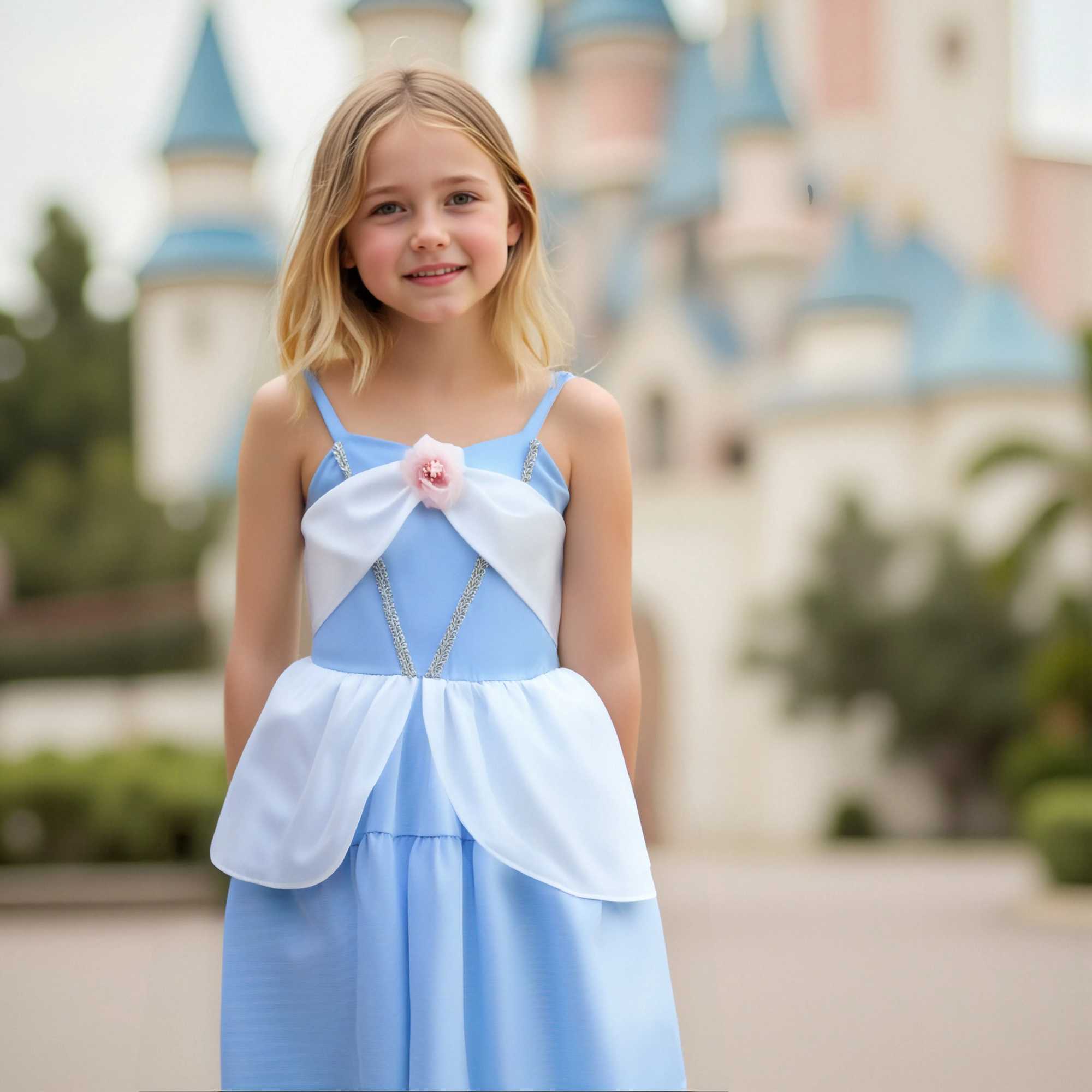 Sling Summer Dress Children Baby Girls Lace Up Princess Suspenders Dresses For 1-10 Years Cool Ventilated Kids Clothes X250528