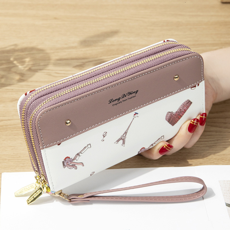 New Fashion Commuter Women s fashion Long Wallet Double Zipper Mobile fashion Wallet Trendy Large Capacity Designer Fashion Men s Wallet