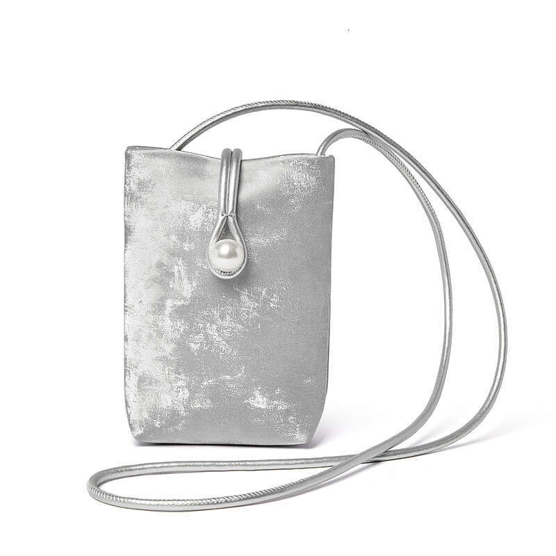 Vertical Phone 2024 New Single Shoulder Crossbody for Women Chinese Style Velvet Satin Solid Color Small Square Bag