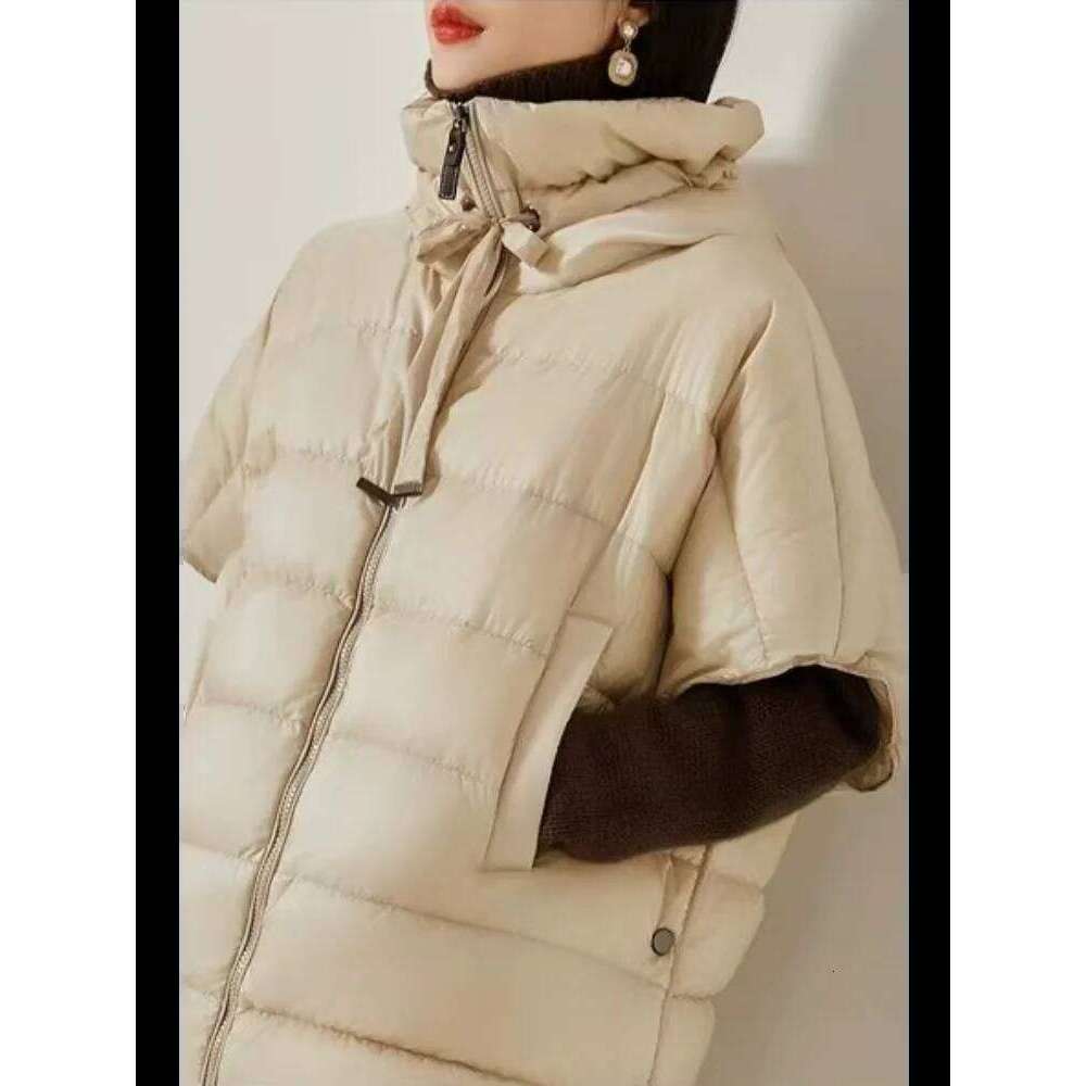 Women's Winter New Sleeveless Puffer Coats Simple Casual Solid Stylish Waistcoat Thick Warm Hooded Short Down Vest
