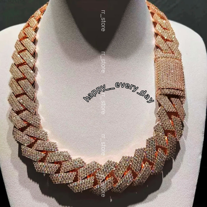Moissanite Chain Necklace Premium Iced Out Link Chain with VVS Simulated Diamonds Designer Style Jewelry for Men