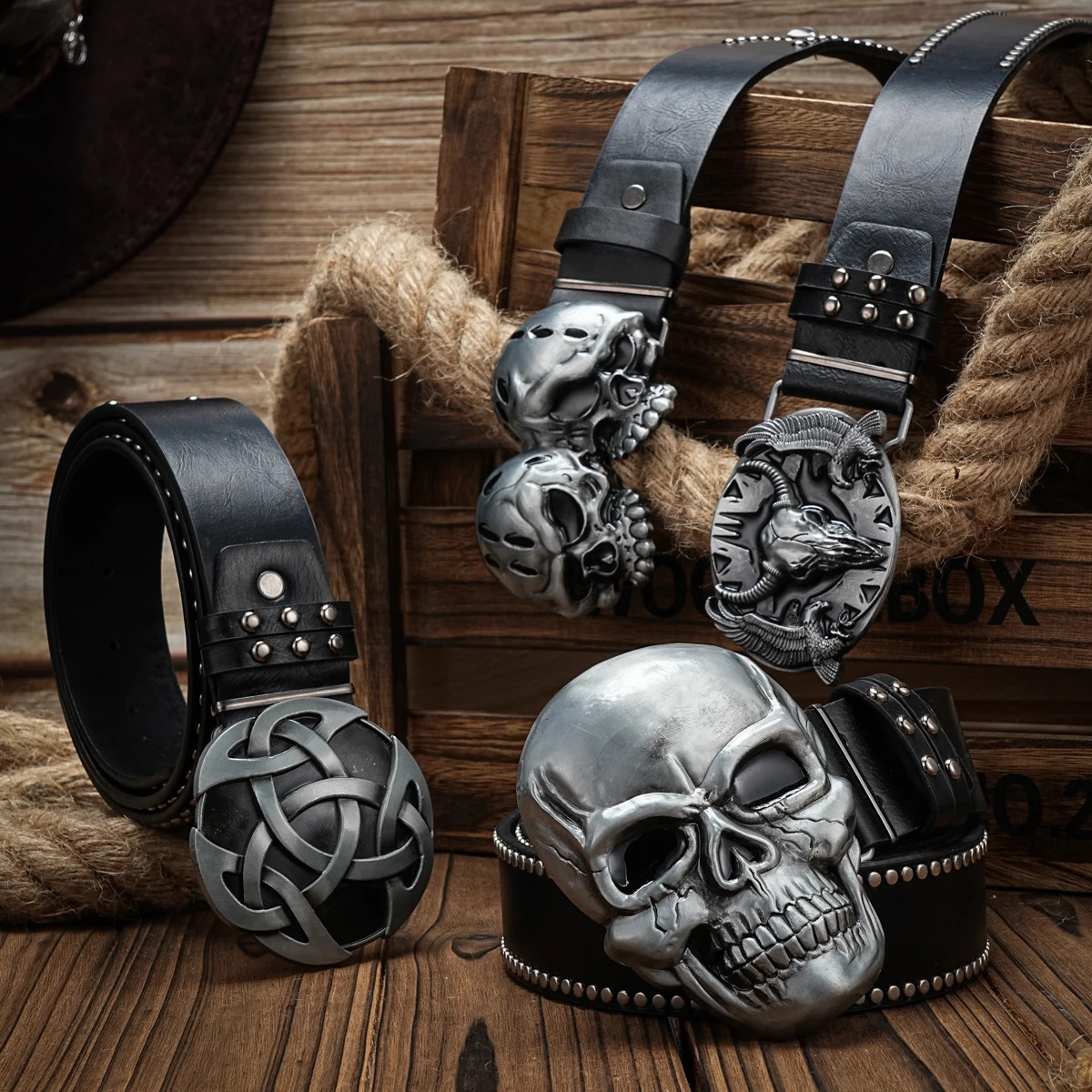 Skull and Cross Bone Pirate Halloween Costume Belt Many Options Vintage Goth Punk Belts Halloween 250523