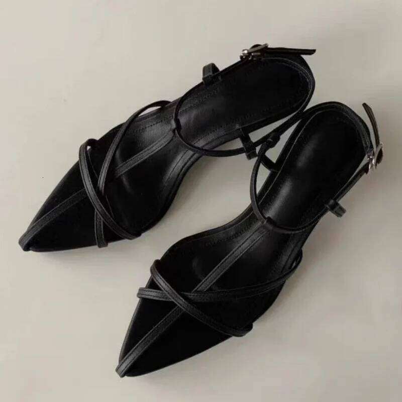 Women Sandal Summer New Fashion Narrow Band Ladies Gladiator Thin Low Heel Ankle Strap Dress Party Shoes