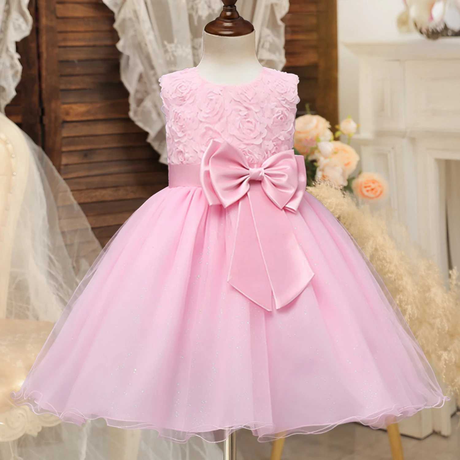 White Flower Girl Dress Kid Girls First Communion Dresses Tutu Lace Birthday Wedding Princess Bridesmaids Costume For Teen Girls X250528
