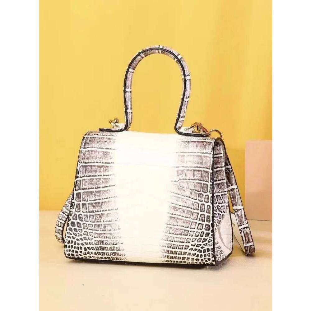 High Quality Women Genuine Leather Crocodile Skin Office Ladies Single Shoulder Bag New Elegant Totes Crossbody Bags