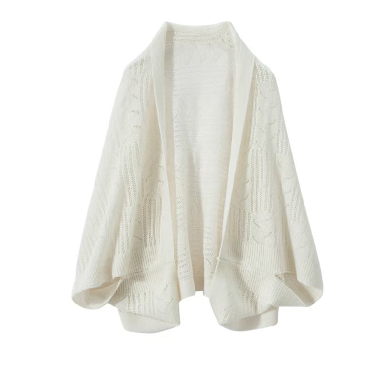 T825 wool shawl scarf cape hollow jacquard ethnic style knitted shawl