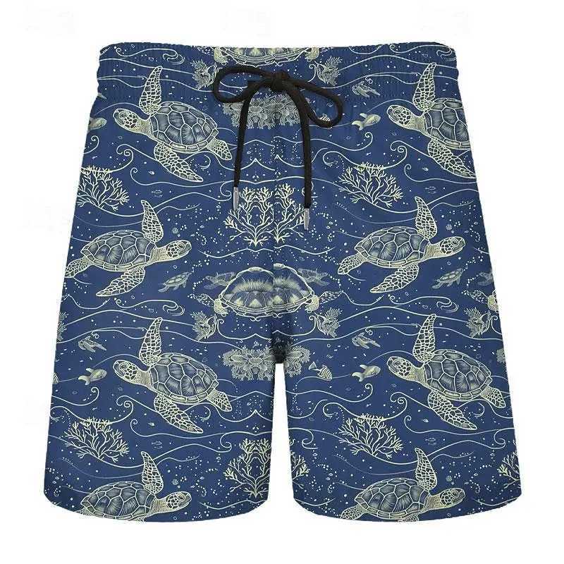 3D turtle print mens casual shorts Tropical summer style fashion shorts quick-drying and comfortable close-fitting X250528