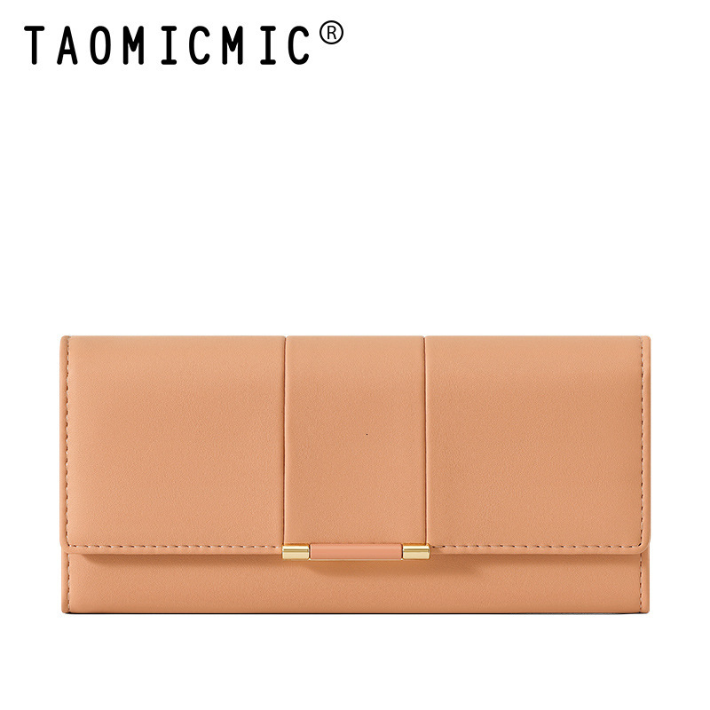 Free Shipping Designer Wallet Japanese Style Simple Large Capacity High-end Mobile Phone Bag Women's Long Three Fold Multi Card Pocket Change Hol