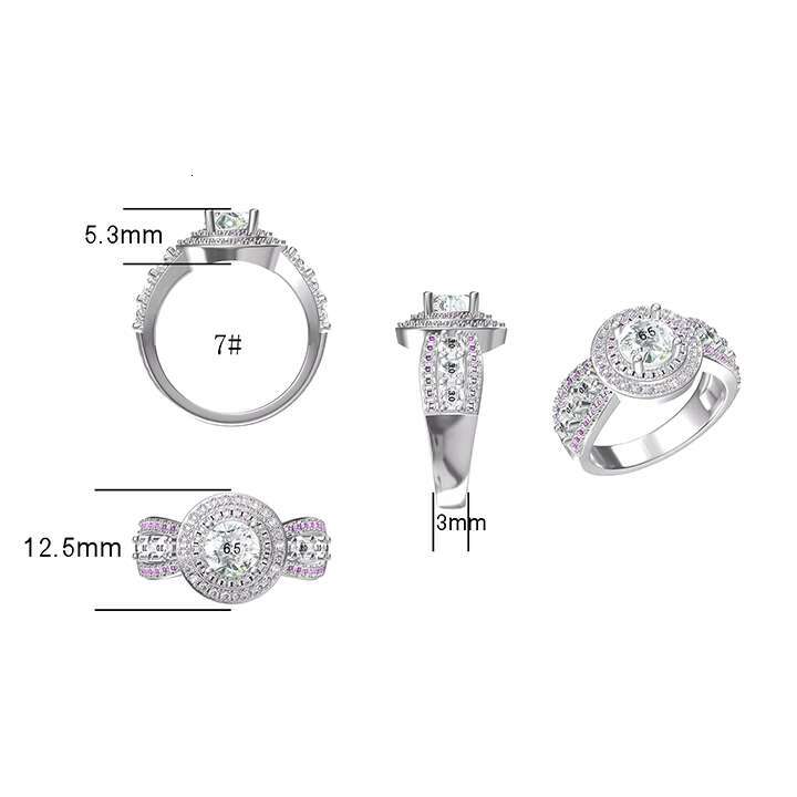 Grace Moissanite Ring Jewelry Wholesale 925 Silver Men Moissanite Hip Hop Ring Round Cutting 5A Moissanite Ring