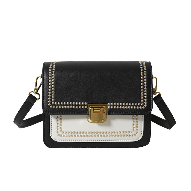 Luxury Brand Designer Bag Simple 2024 New Trendy Ins Temperament Japanese And Korean Shoulder Crossbody Small Square Contrasting Color Bag