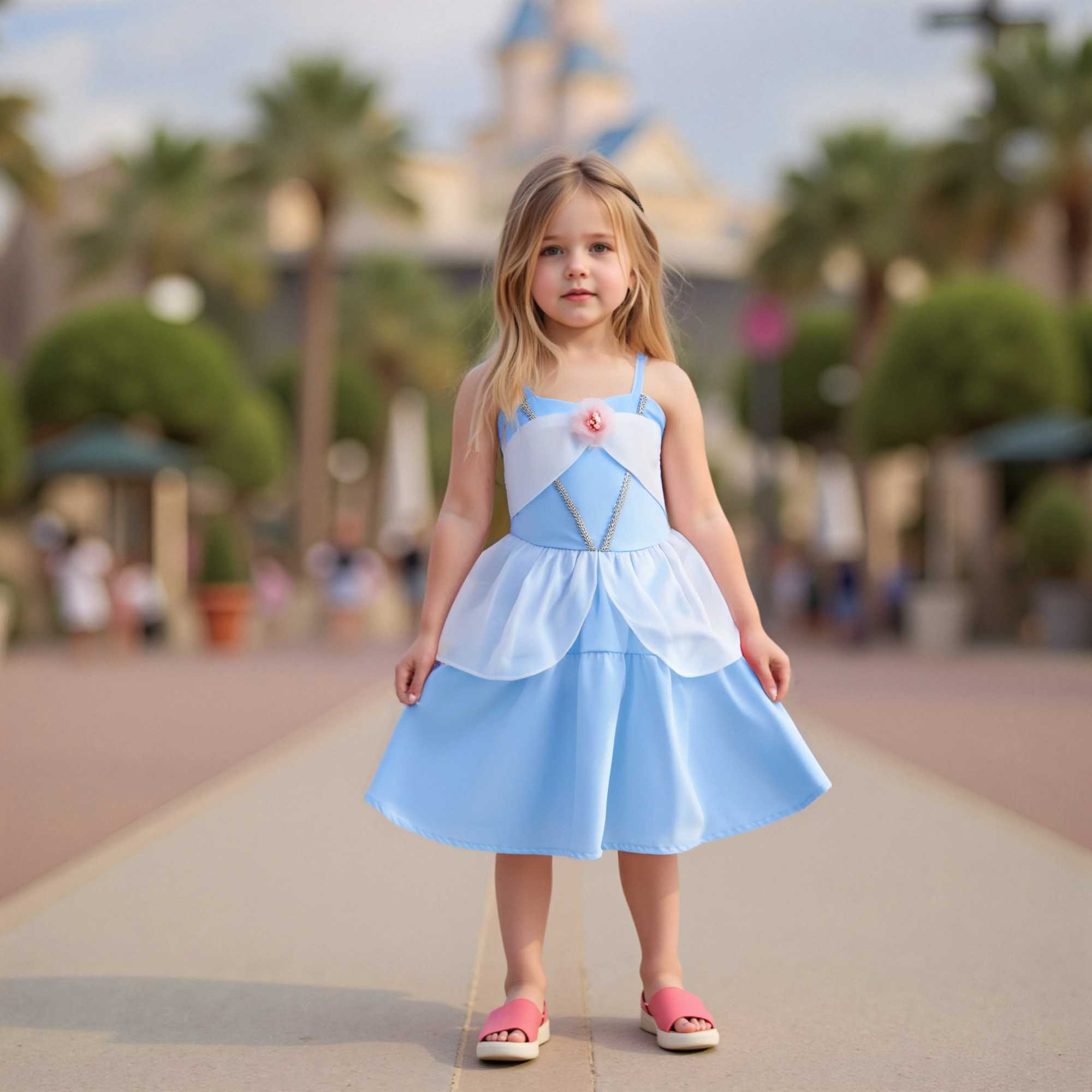 Sling Summer Dress Children Baby Girls Lace Up Princess Suspenders Dresses For 1-10 Years Cool Ventilated Kids Clothes X250528