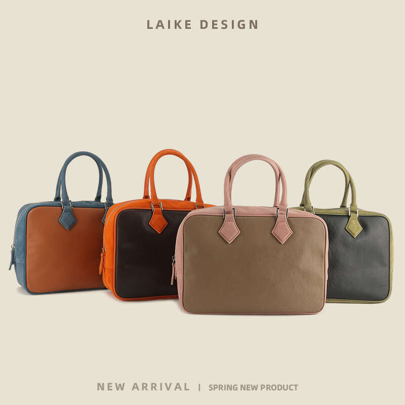 25 Spring New Vegetable Tanned Handbag Niche High-end Single Shoulder Briefcase Boston Genuine Leather Women's Bag