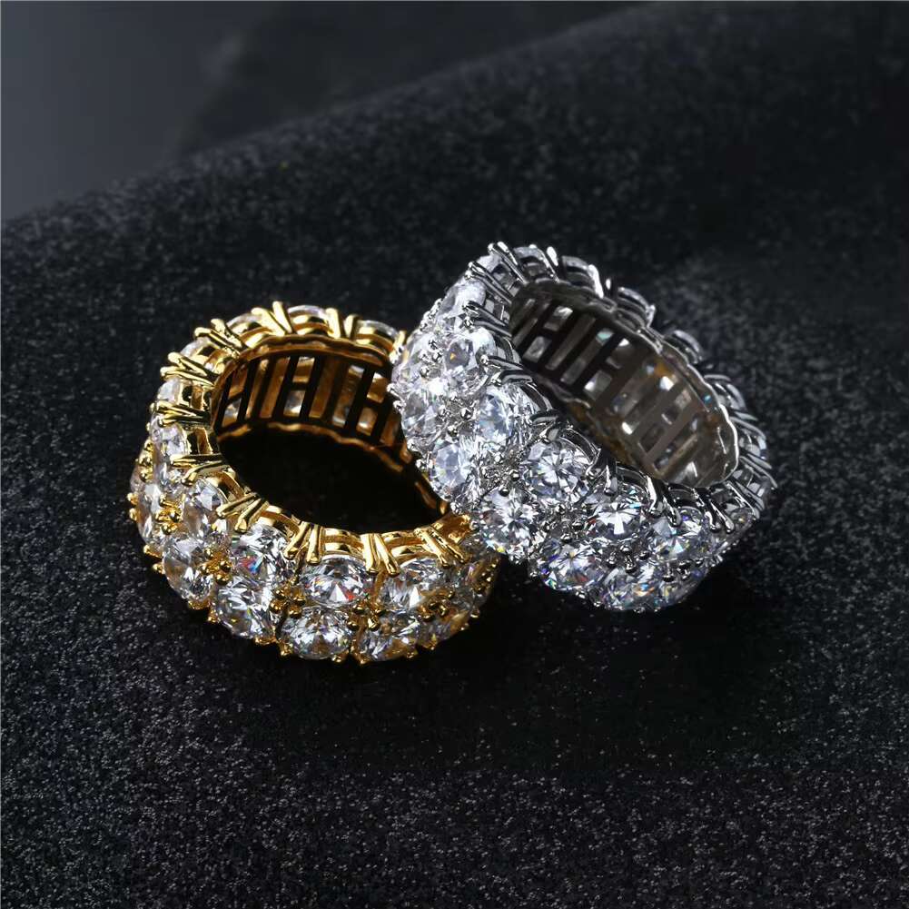 S925 Sterling Silver Iced Out VVS Moissanite Men Ring and Rappers Hip Hop Jewelry