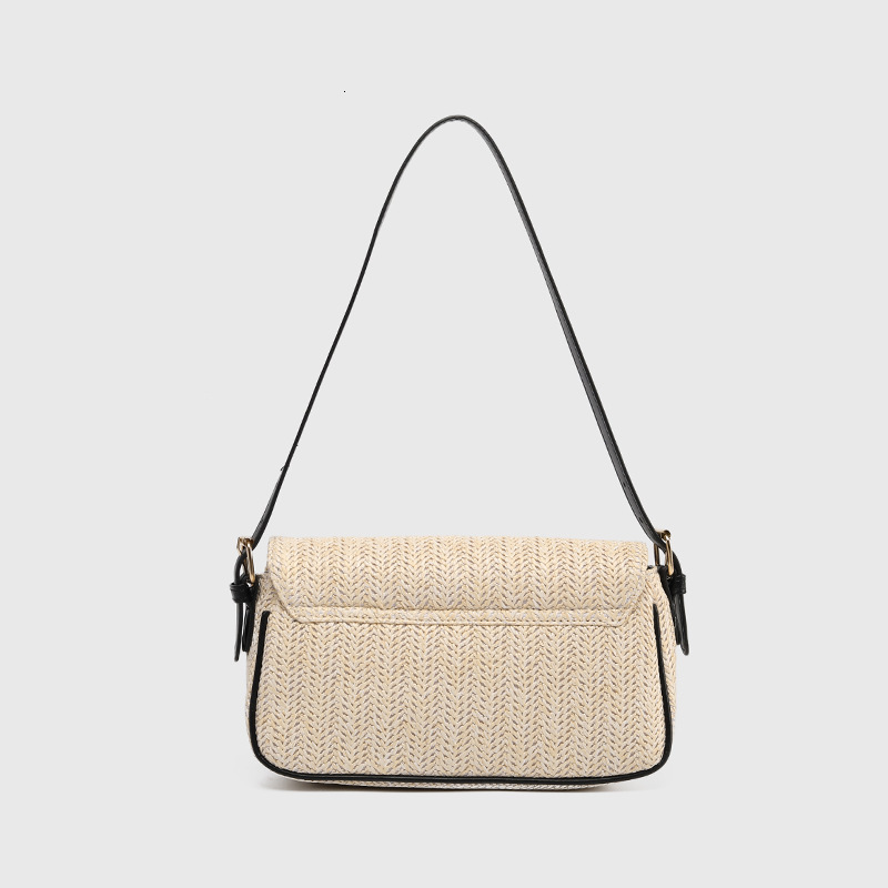 Luxury Brand Designer Bag 2025 Summer New Straw Handheld Shoulder Fashion Women's French Niche Woven Underarm Bag