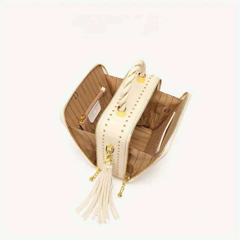 Fashionable Versatile Women's Crossbody Bag With Pu, Embroidery And Multilayer Design