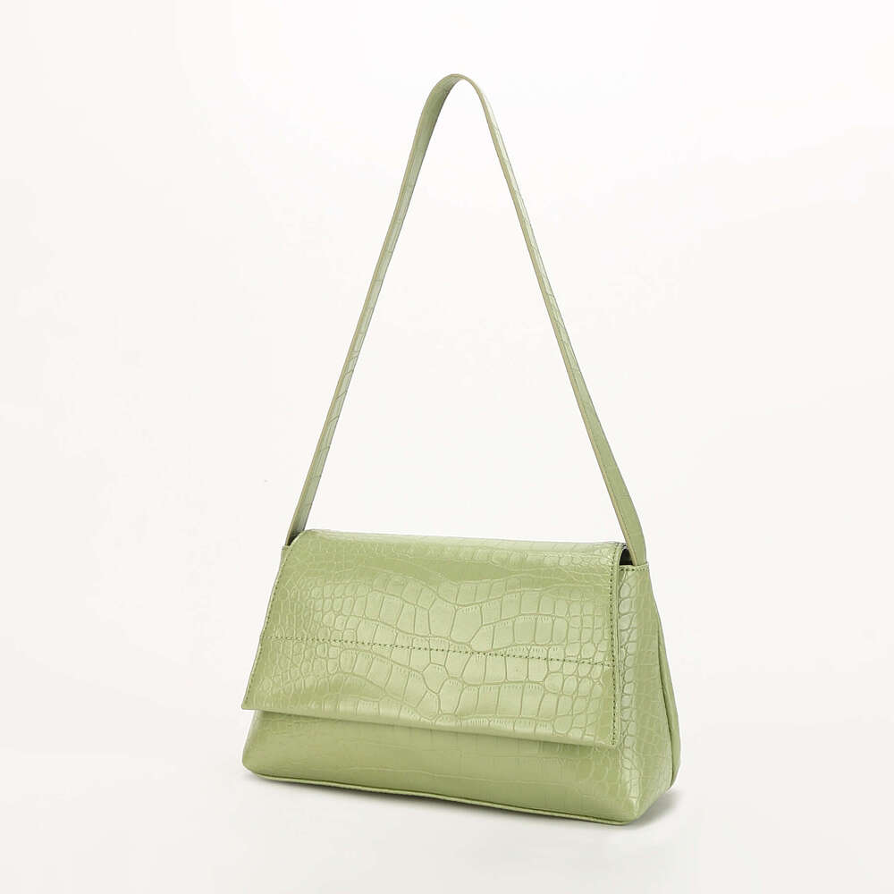 for Women 2023 New Top Layer Cowhide Crocodile Pattern Underarm Simple Niche Handbag Literary Forest Style Women's Bag