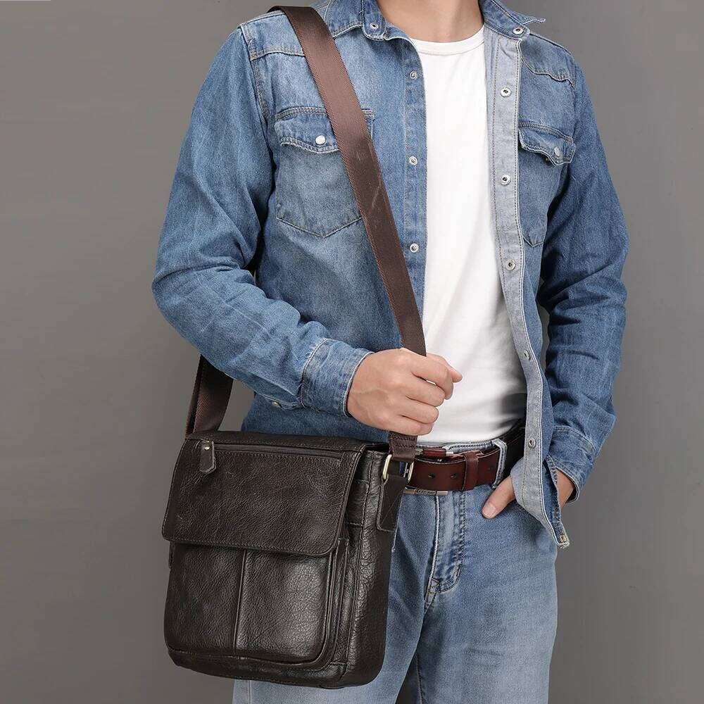 WESTAL Shoulder High Quality Bag Cowhide Leather Crossbody Capacity Men Messenger Tote Bags For Male 819A