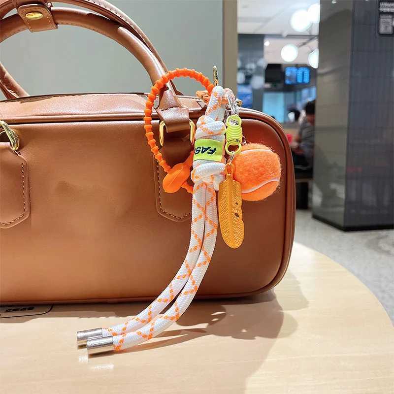 Feather Hand Woven Lanyard Phone Charm Strap Backpack Keychain Colorf Simple Key Chain Pendant Accessories Gift X250528