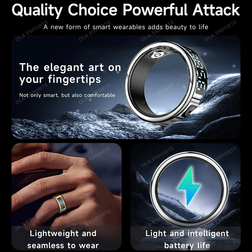 Smart Ring For Men Women Heart Rate Blood Oxygen Monitoring Multi Sports Modes 5ATM IP68 Waterproof smartring For Android IOS 250519