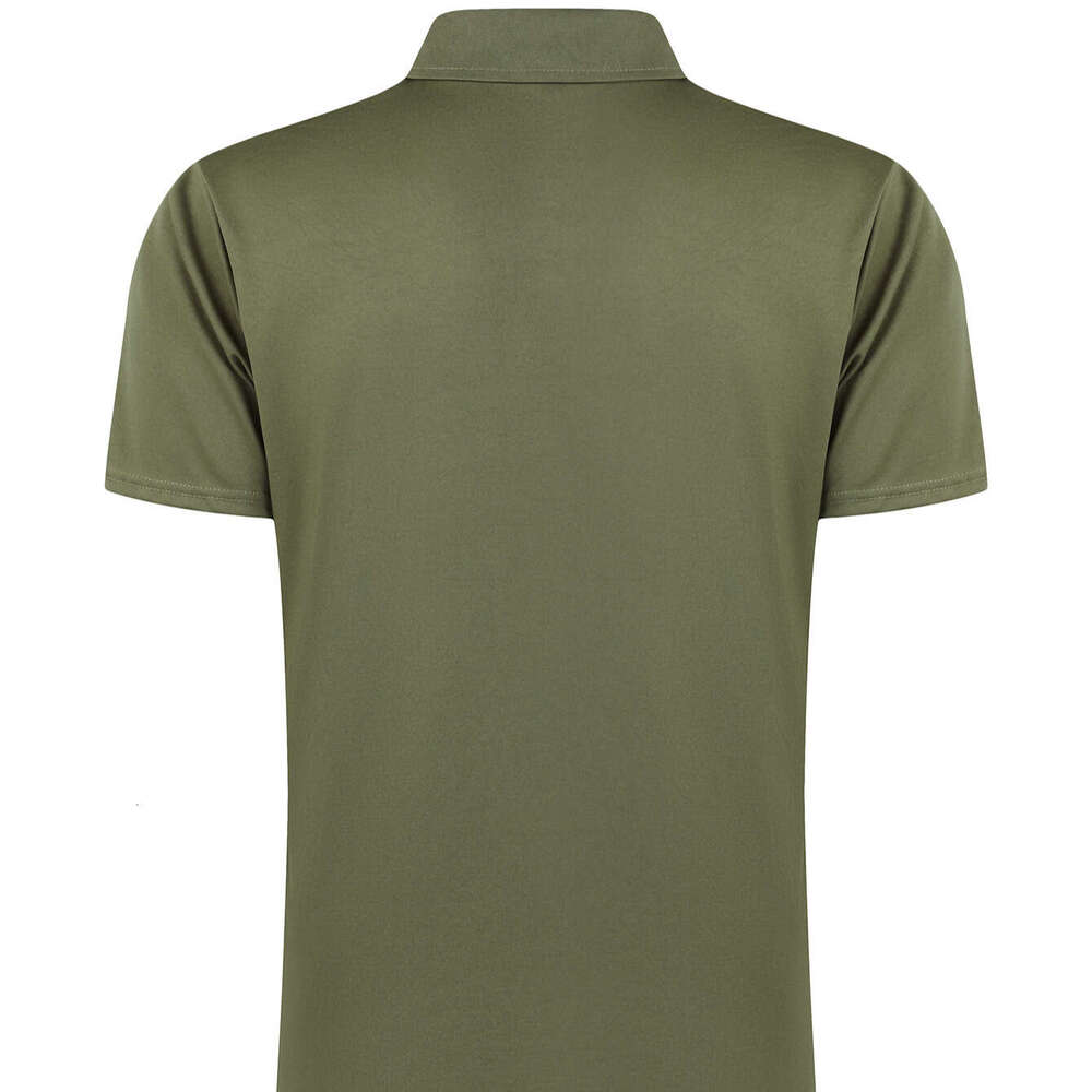 Mens Solid Color Cotton Polo Shirt with Turn-down Collar - Breathable Fabric for Comfort & Style