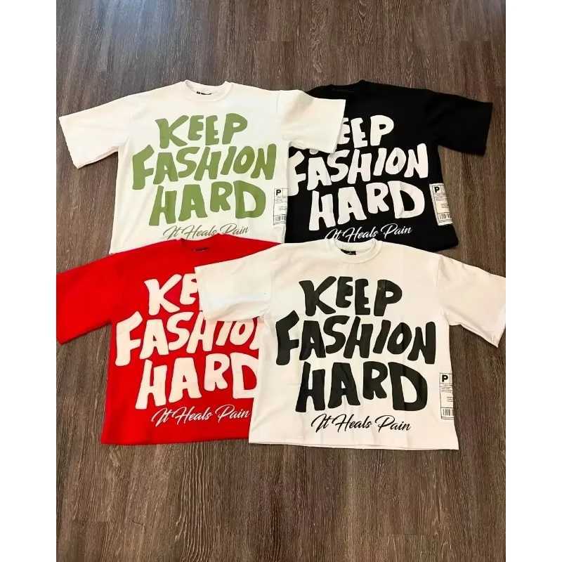 Graphic Round Neck Pure Cotton High Strt New Women Printed T-shirt Trendy Brand Loose Casual Couple American Harajuku Y2k Tops X250528