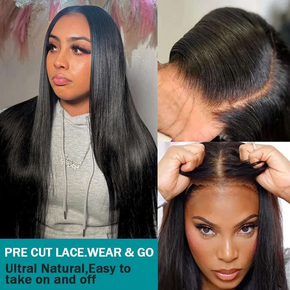 13x6 13x4 Bone Straight Human Frontal Wig 4x4 5x5 Glueless Lace Closure Wigs For Women Pre Plucked Cheap Hair
