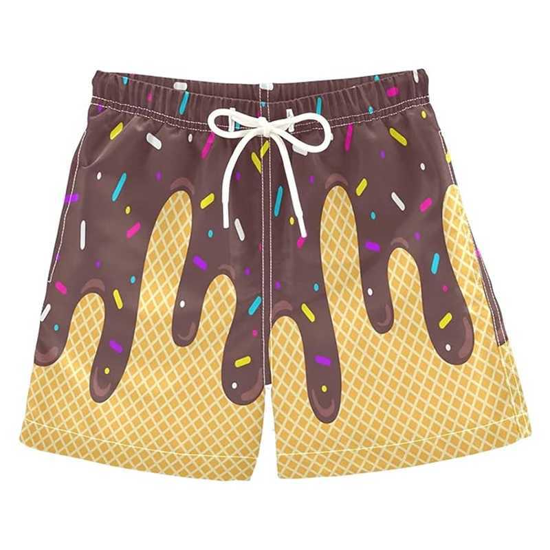 Ice Cream Funny Beach Shorts For Men And Kid 2025 Summer Novelty Kawaii Swim Trunks Pizza Leopard Graphic Fashion Board Shorts X2505281
