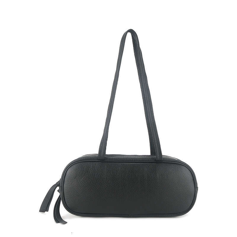 for Women New Top Layer Cowhide Bowling Korean Style Niche Baguette Genuine Leather Women's High-end Underarm Bag