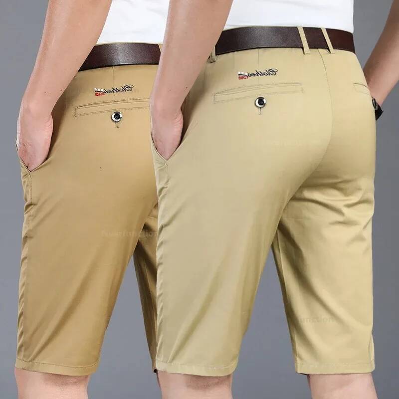 Men Summer New Knee Length Cotton Business Casual Pants Classic Brand Comfortable Clothing Shorts Male Boardshorts